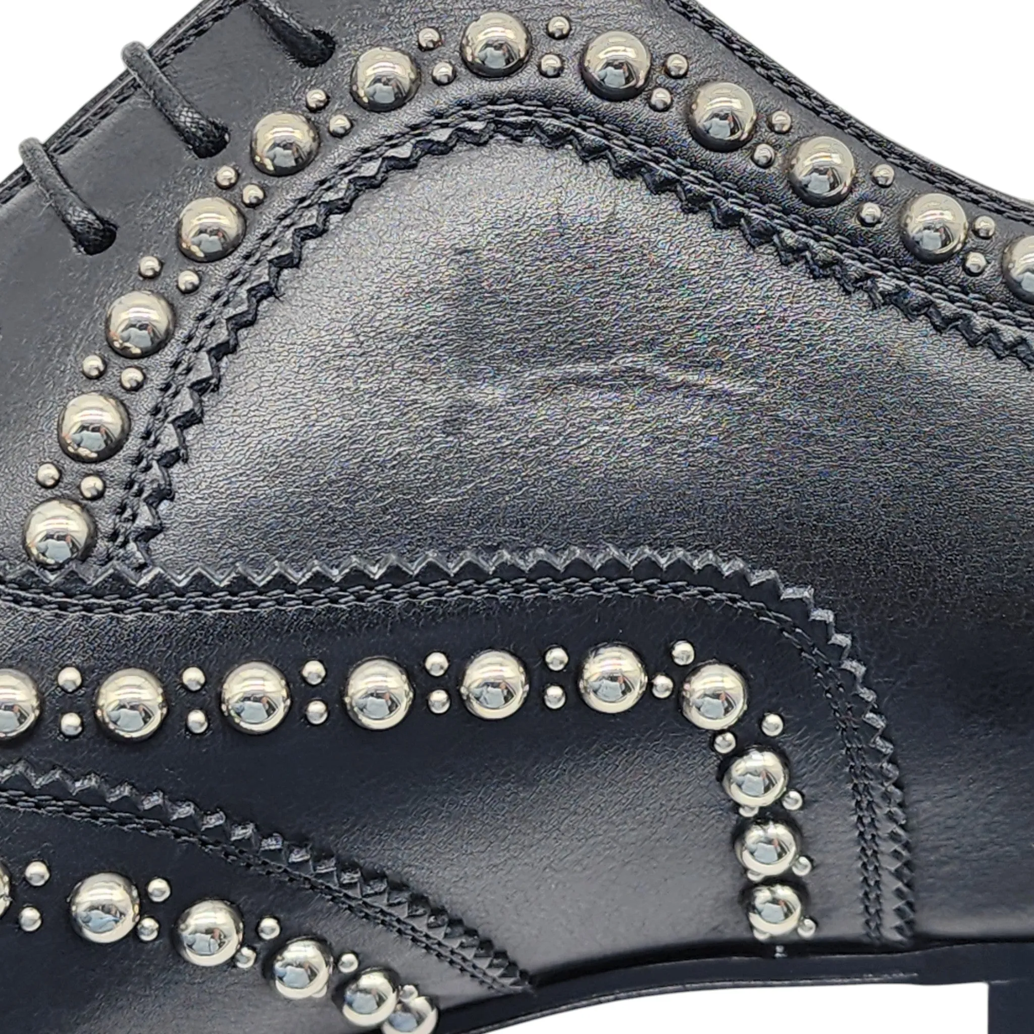 Christian Louboutin Charlie Clou Studded Oxford Shoes - Leather - Black - 42