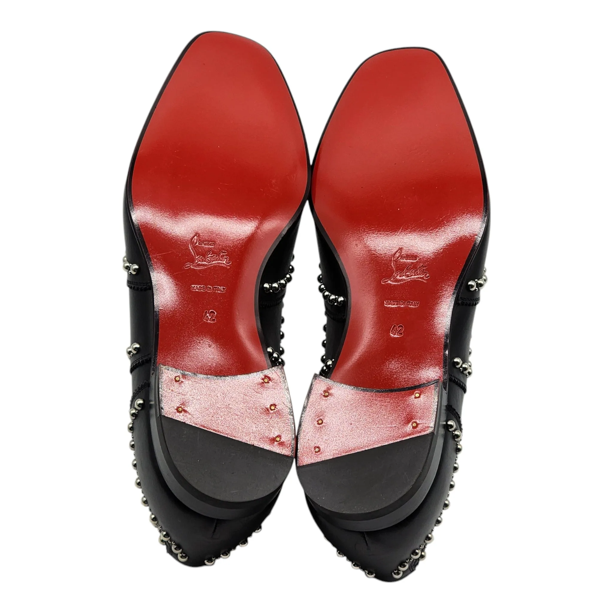 Christian Louboutin Charlie Clou Studded Oxford Shoes - Leather - Black - 42
