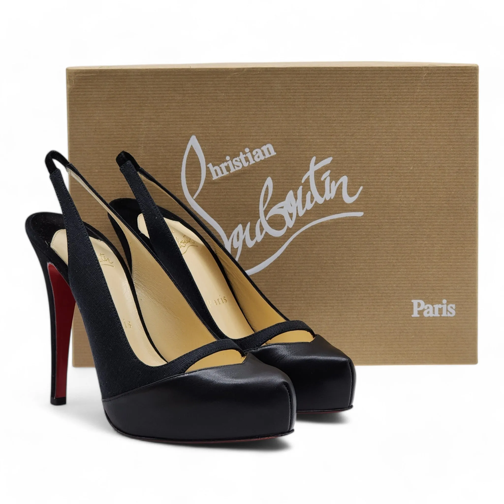 Christian Louboutin Sandy Pumps 120 - Fabric and Leather - Black 40.5