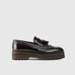 Chunky Sole Dress Loafers 66730 Brown