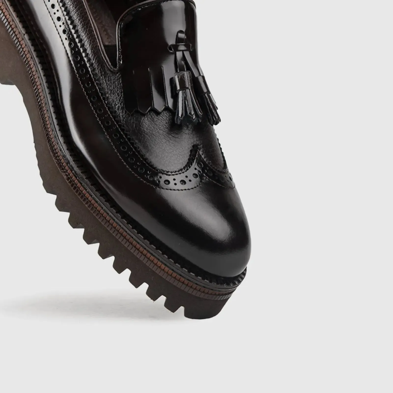 Chunky Sole Dress Loafers 66730 Brown