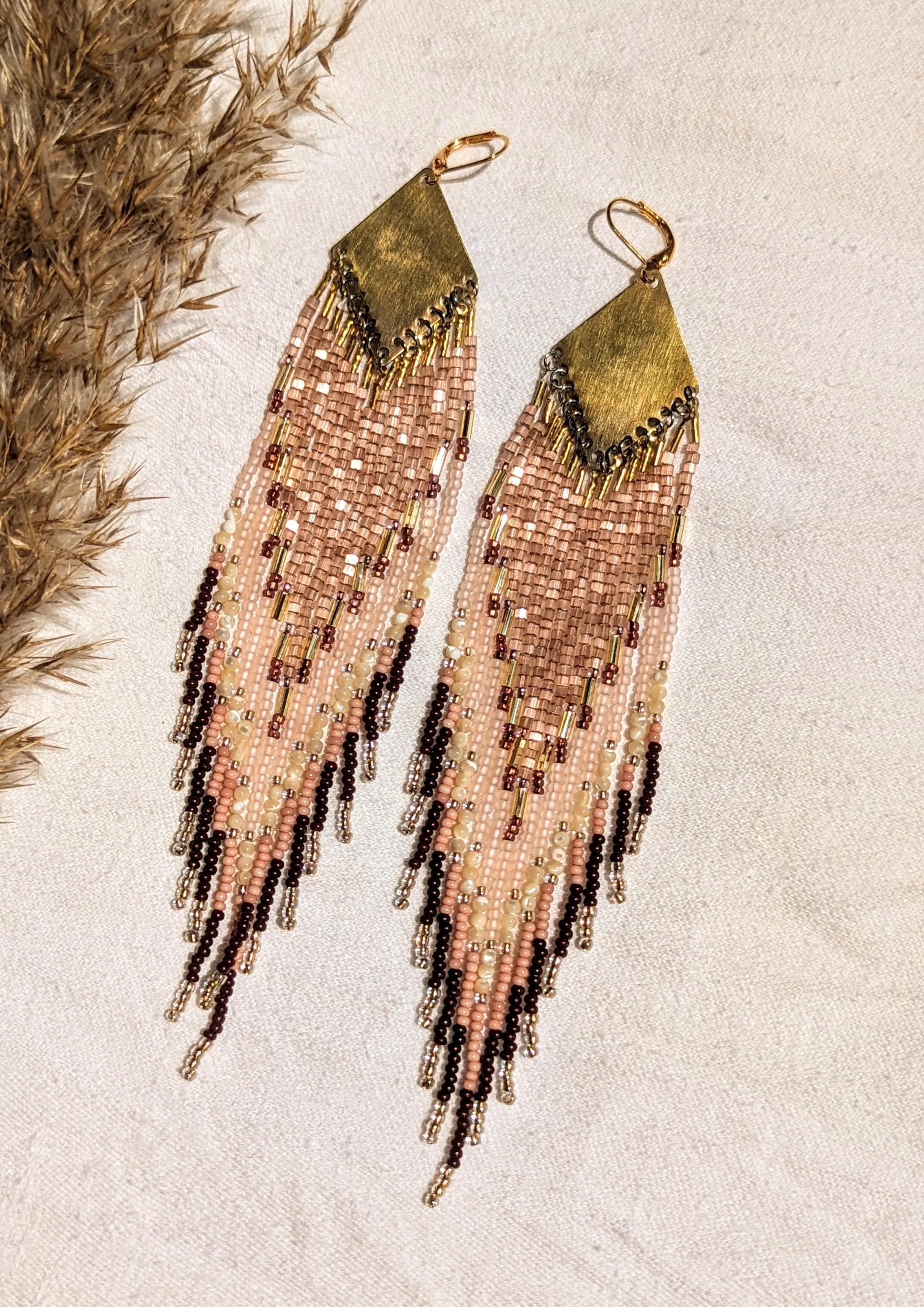 C.J. Walker Mauve Beaded Earrings