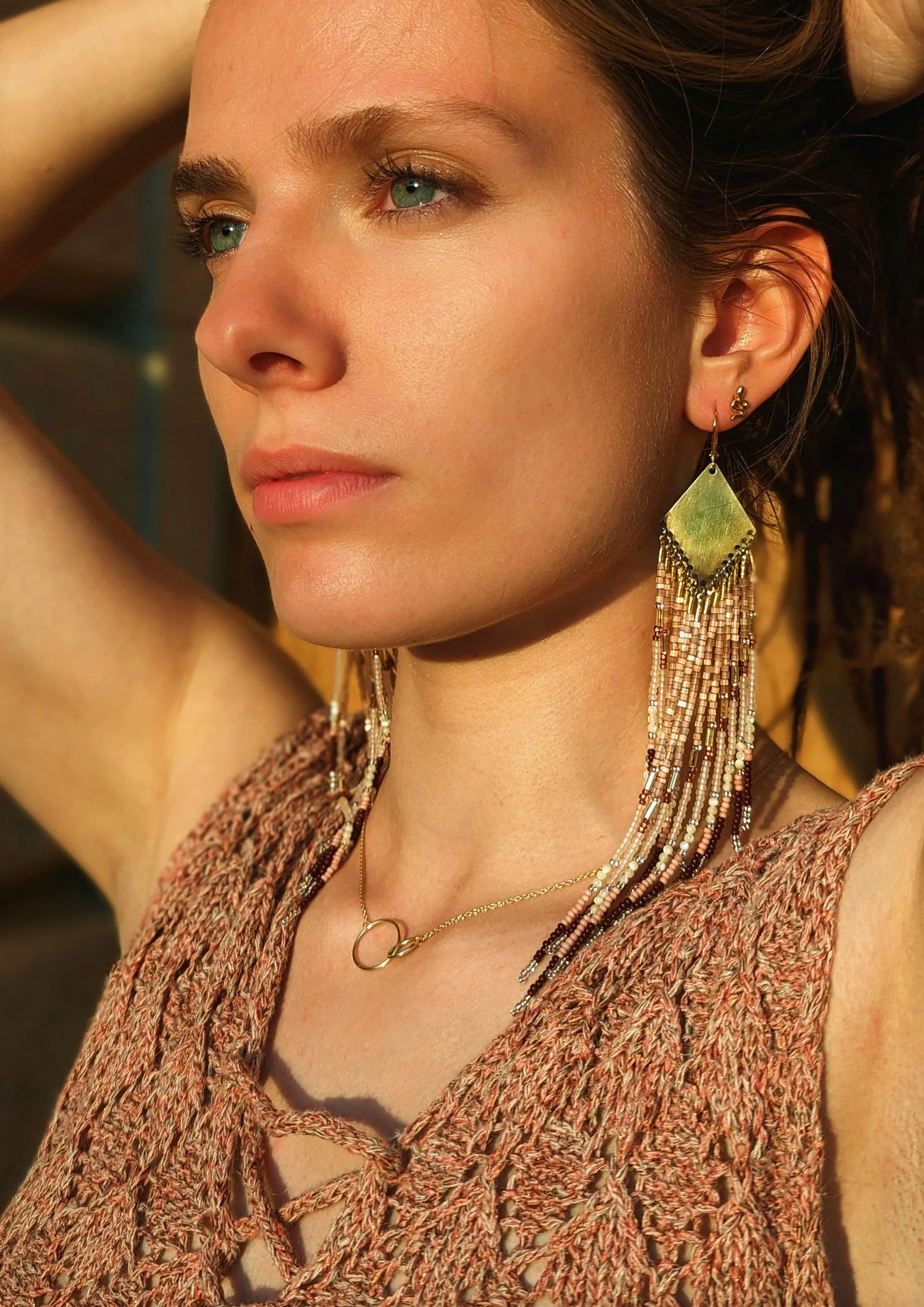C.J. Walker Mauve Beaded Earrings