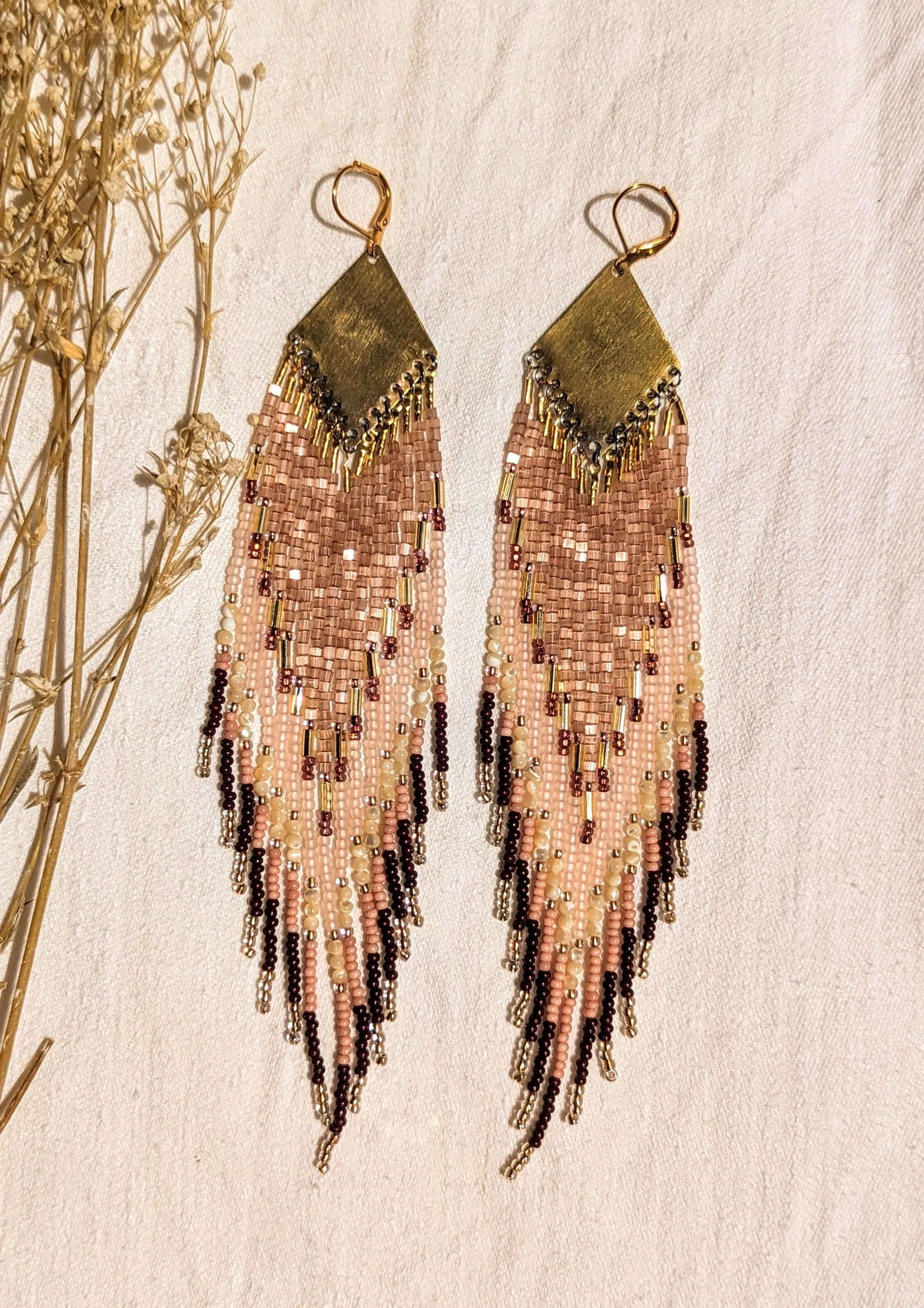 C.J. Walker Mauve Beaded Earrings