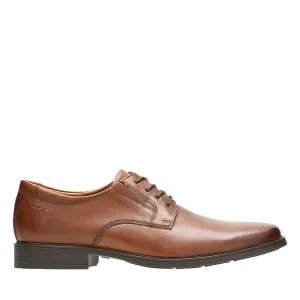 Clarks Tilden Plain - Shoes - Dark Tan Leather - 261300978 - H Width (Wide Fit)