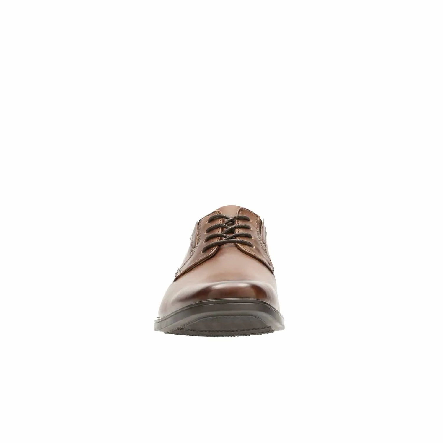 Clarks Tilden Plain - Shoes - Dark Tan Leather - 261300978 - H Width (Wide Fit)