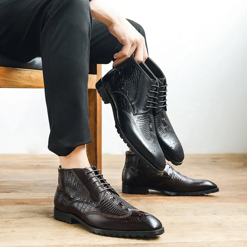 Classic English shoes For Men Comfortable Breathable Cowhide