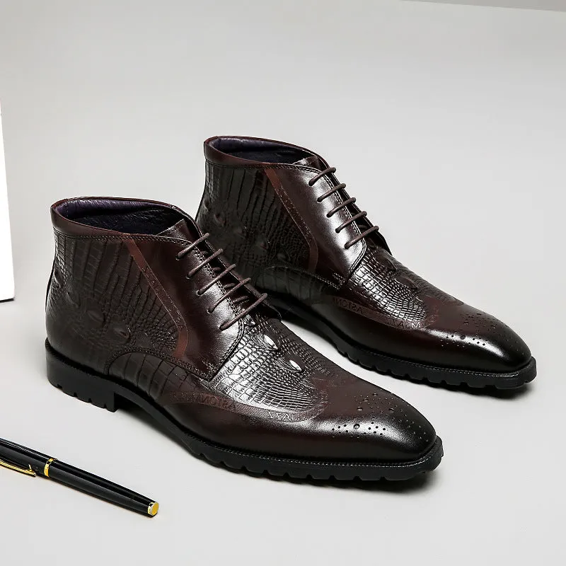 Classic English shoes For Men Comfortable Breathable Cowhide