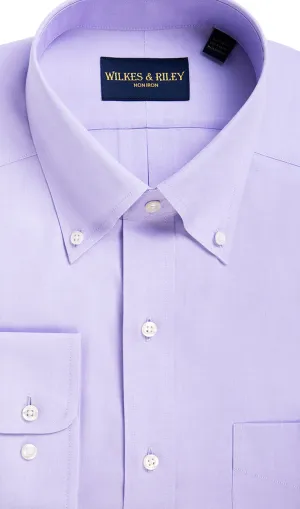 Classic Fit Lavender Button-Down Collar Non-Iron Pinpoint Oxford Dress Shirt