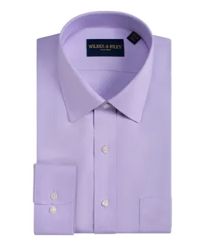 Classic Fit Lavender Spread Collar Collar Non-Iron Pinpoint Oxford Dress Shirt