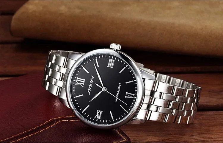 Classic Full stainless Steel Business Quartz Watch