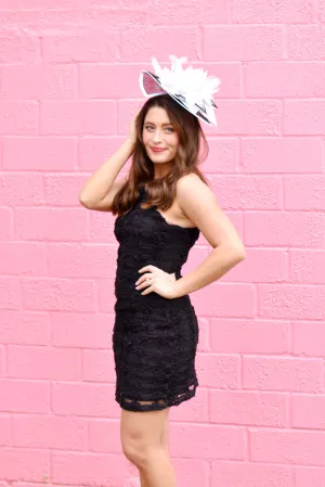 Classic Little Black Flower Embroidery Dress