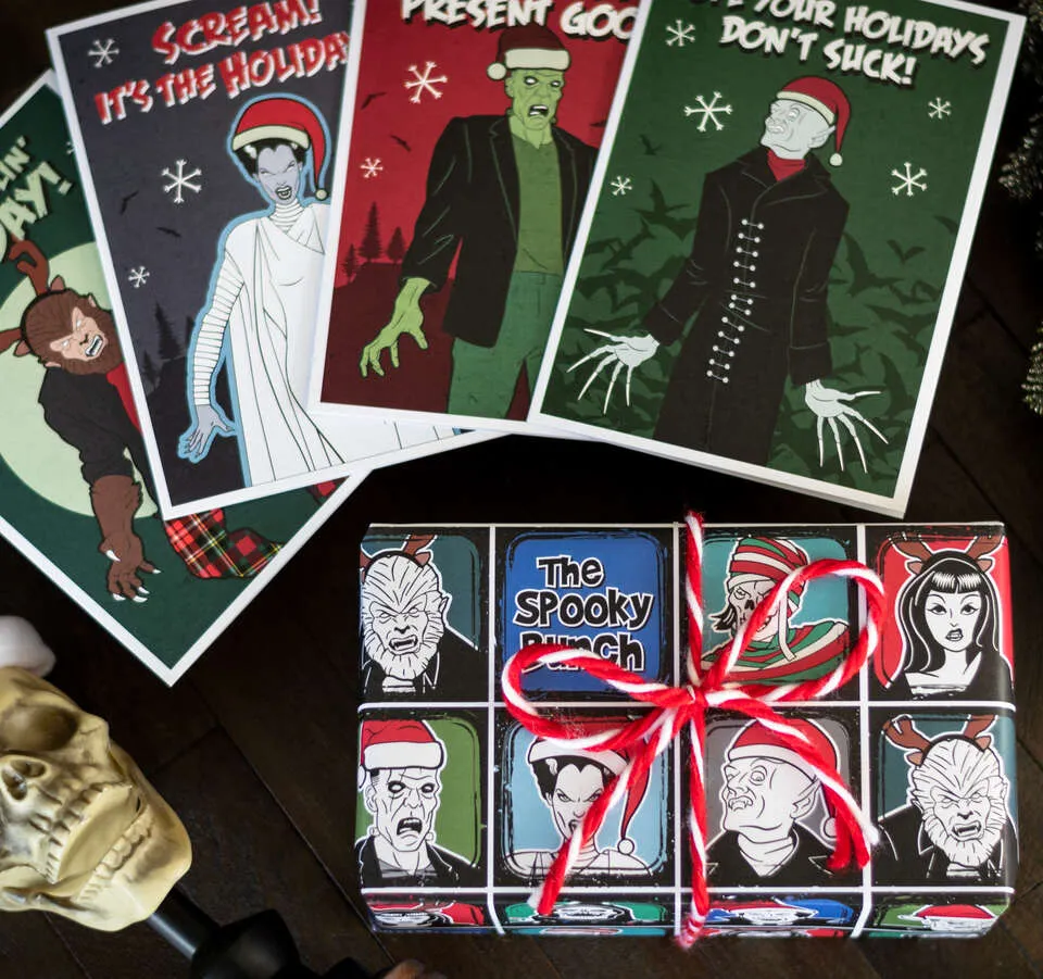 Classic Monster Xmas Gift Wrap (8ft Roll)