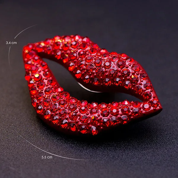 Classic Red Lips Crystal Shoe Clip