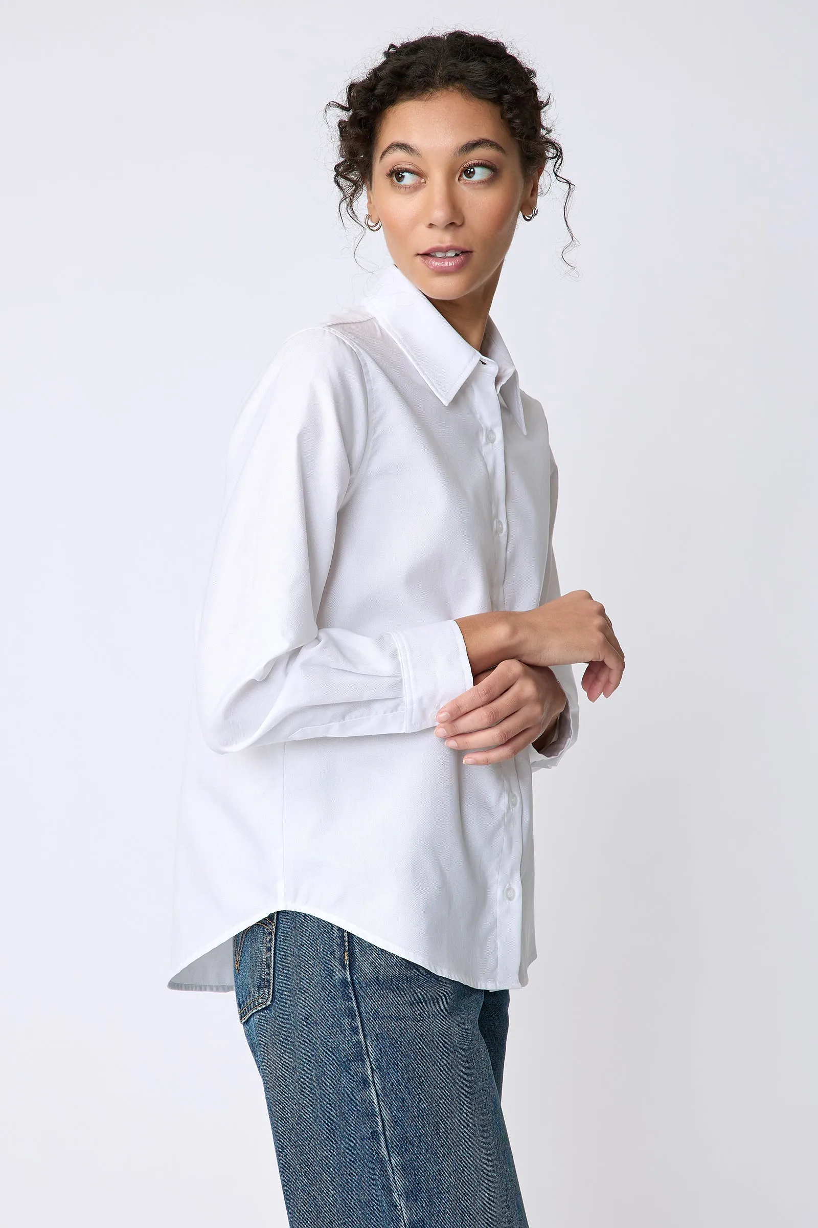 Classic Tailored Shirt - White Pinpoint Oxford