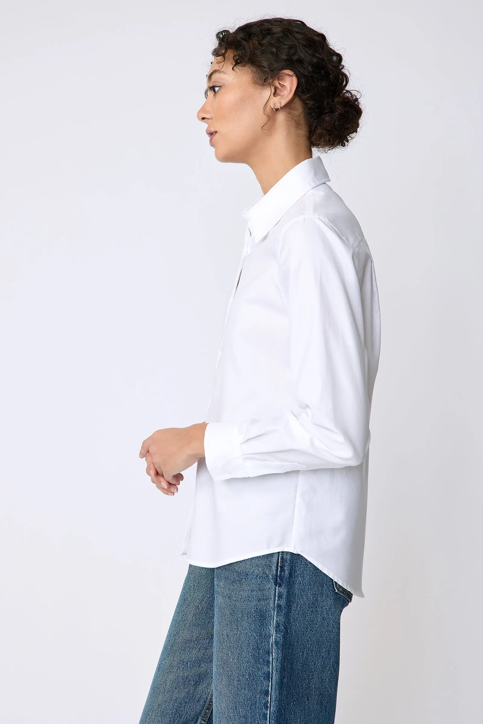 Classic Tailored Shirt - White Pinpoint Oxford