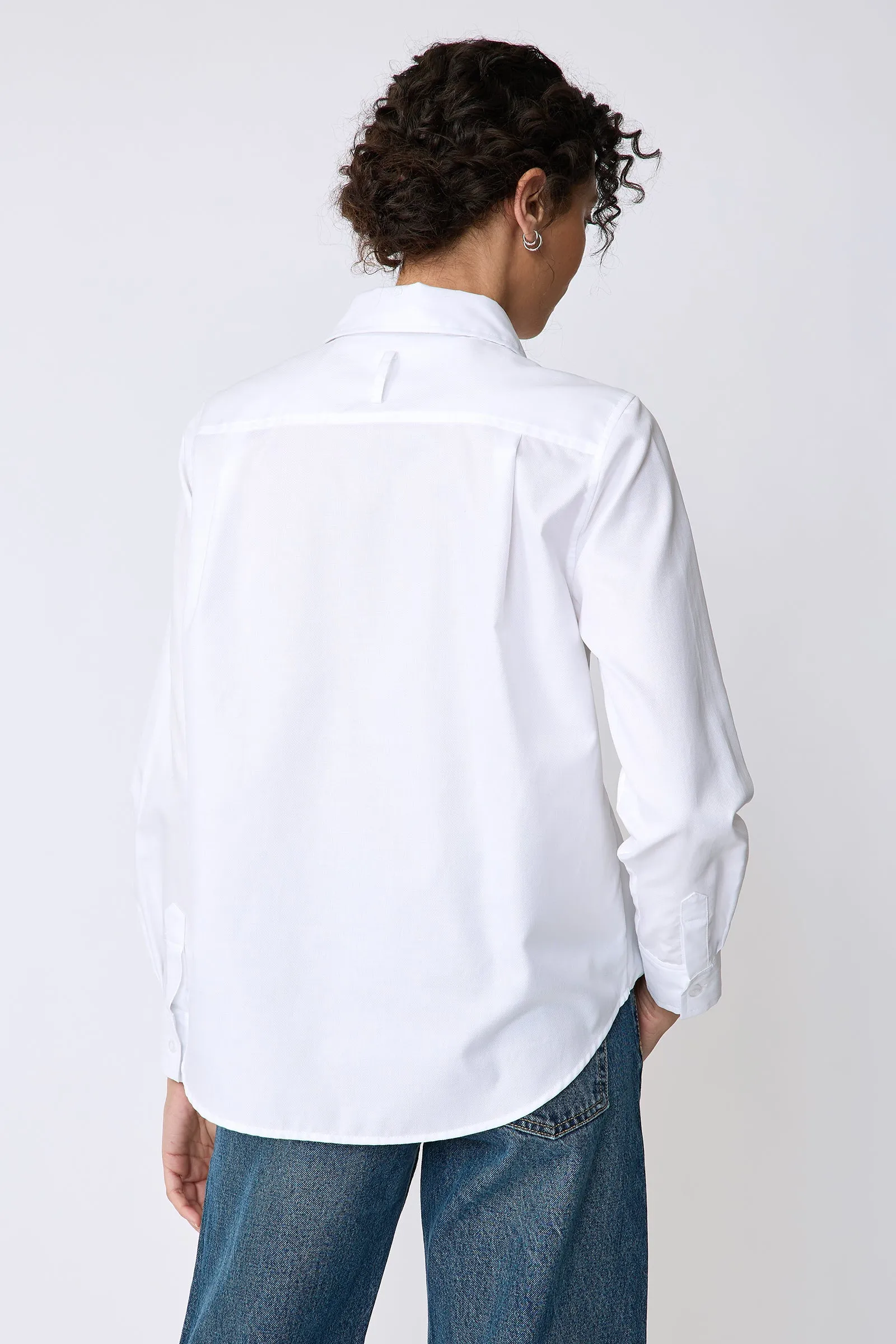 Classic Tailored Shirt - White Pinpoint Oxford