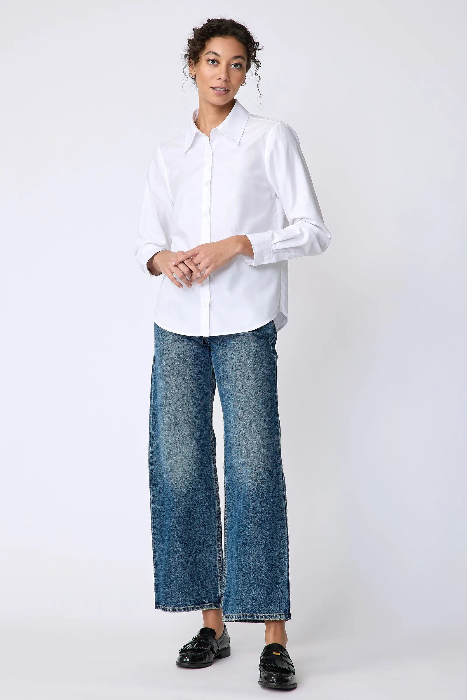 Classic Tailored Shirt - White Pinpoint Oxford