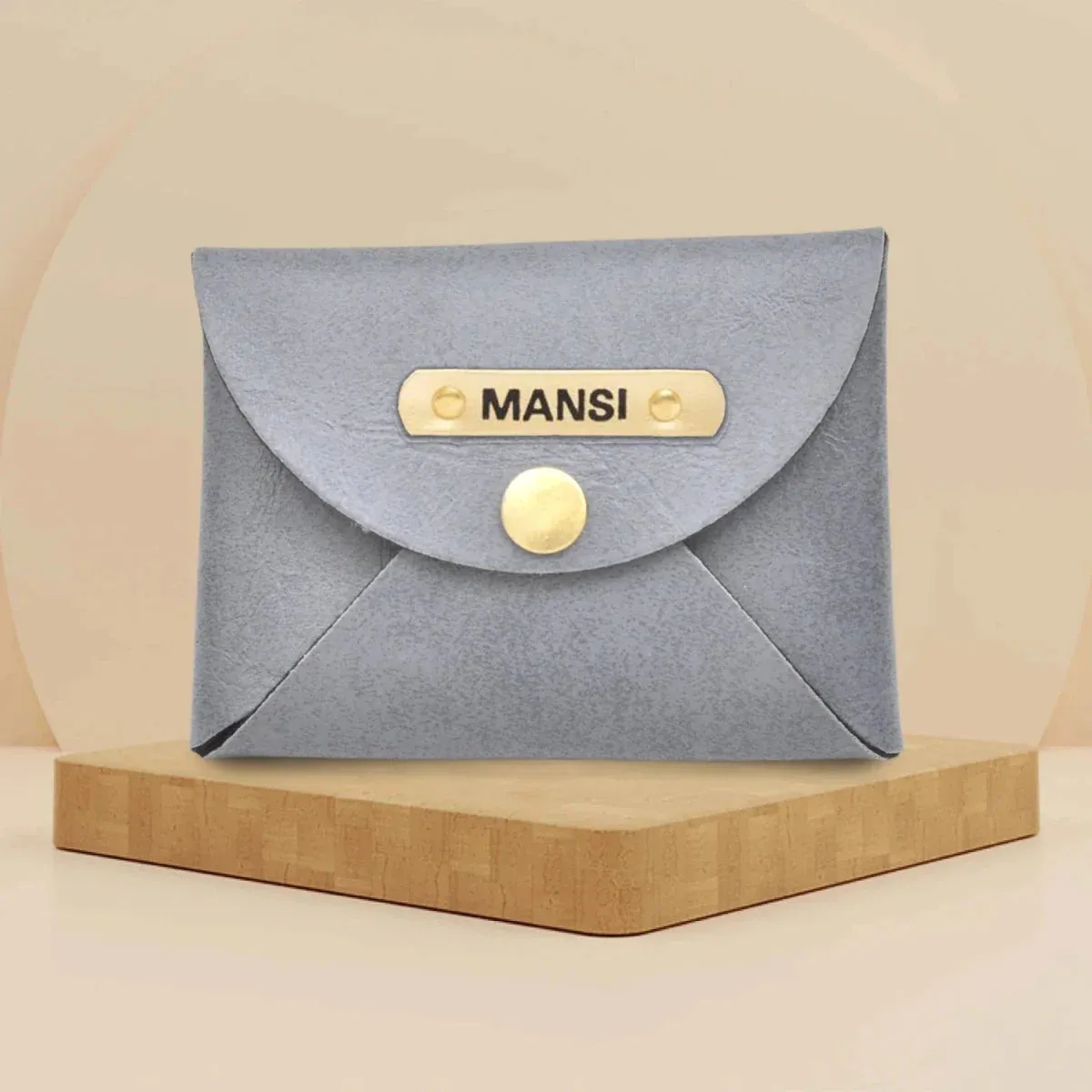 Classy Leather Customized Business-Visitng Card Holder (Grey)