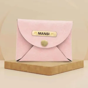 Classy Leather Customized Business-Visitng Card Holder (Pink)
