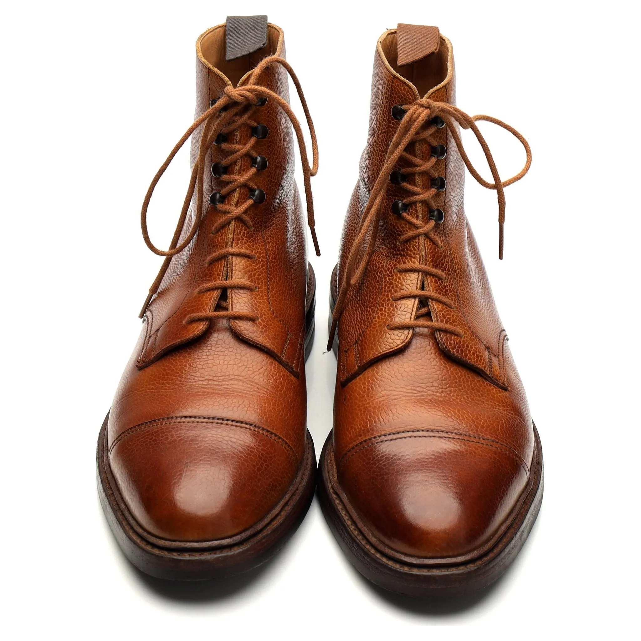 'Coniston' Tan Brown Grain Leather Boots UK 9.5 D