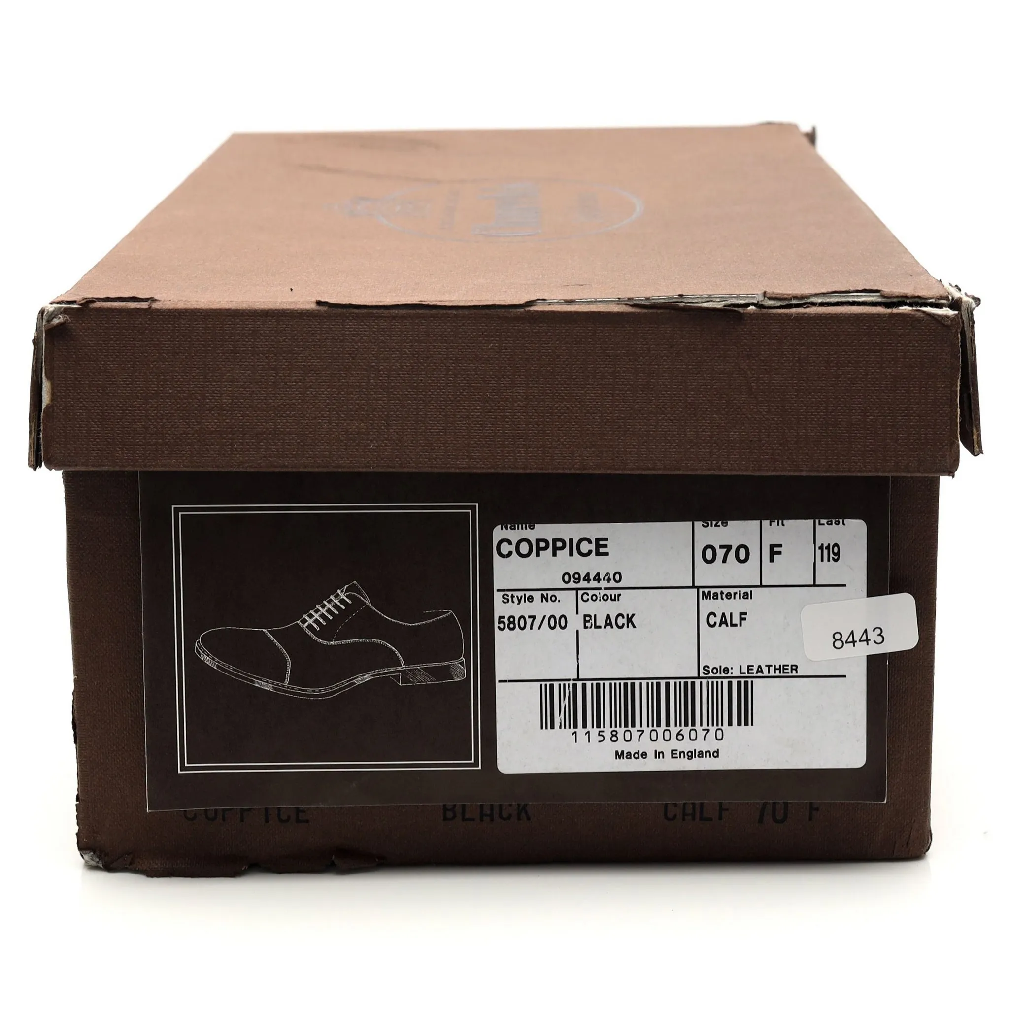 'Coppice' Black Leather Oxford UK 7 F