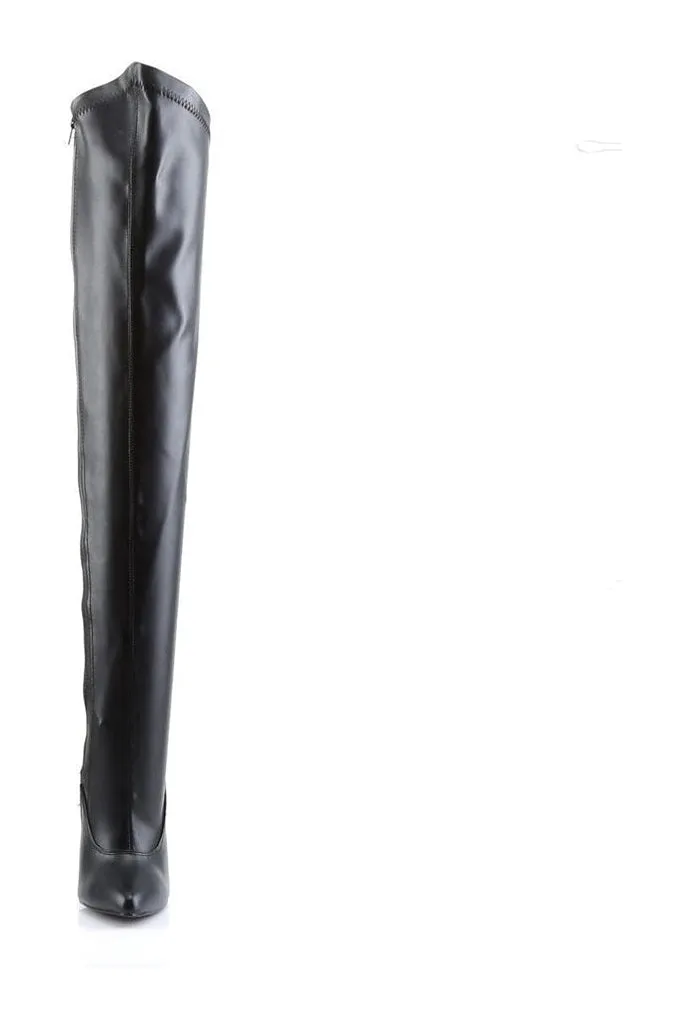 DAGGER-3060 Stiletto Boot | Black Faux Leather