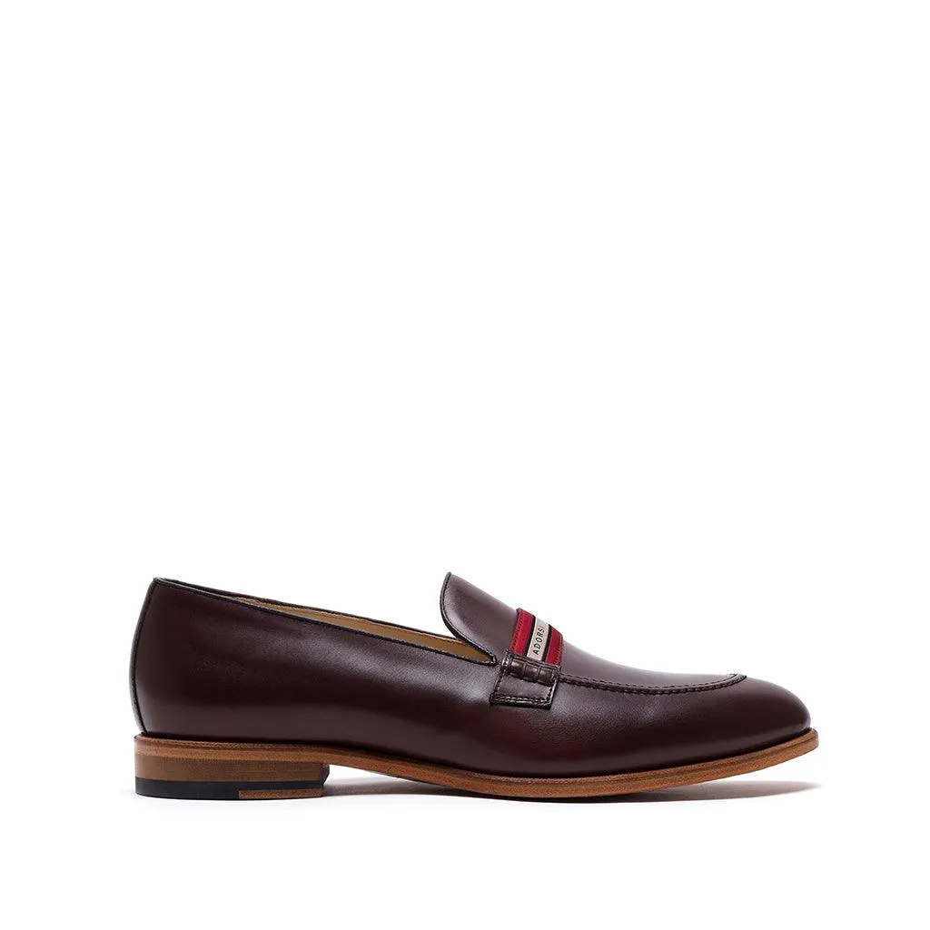 Dark Brown Calf Web Stripe Loafer