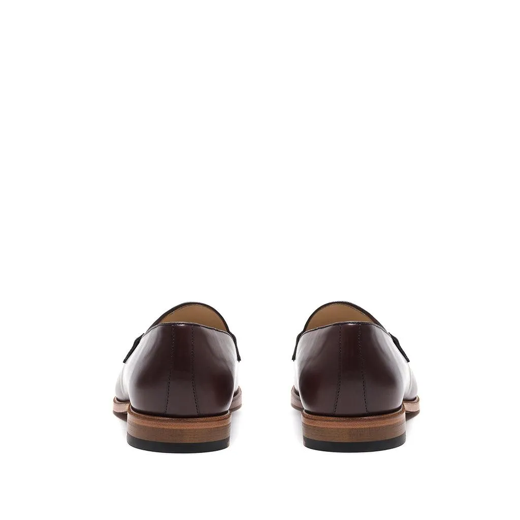 Dark Brown Calf Web Stripe Loafer