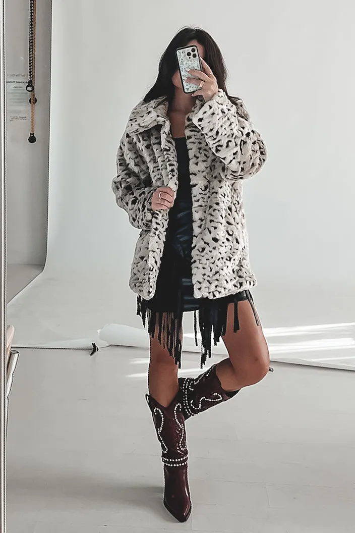 DEAL The Ski Trip Is Calling Leopard Fur Coat