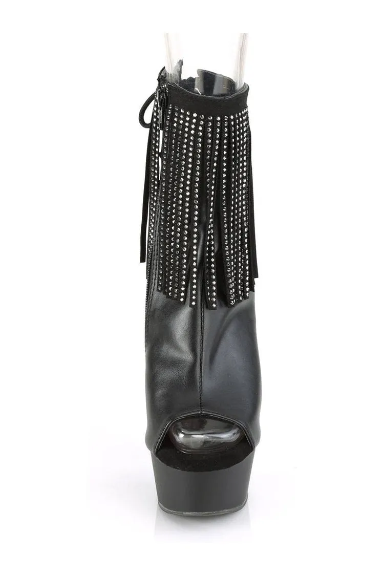 DELIGHT-1018RSF Exotic Boot | Black Faux Leather