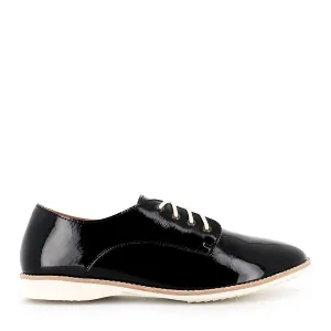 DERBY UNLINED - BLACK PATENT CRINKLE