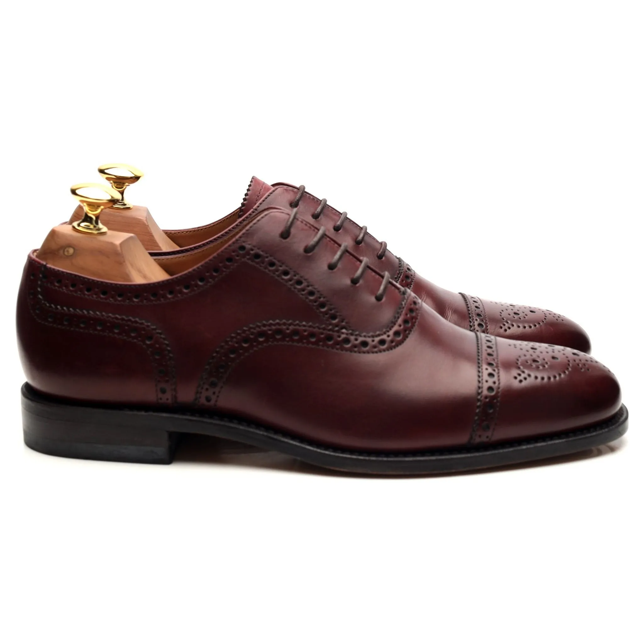 Design 'Tweed' Burgundy Leather Oxford Brogues UK 6 G