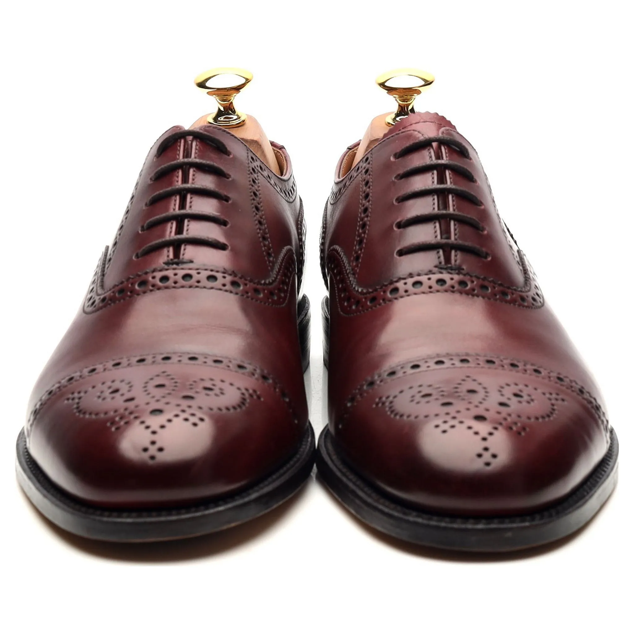 Design 'Tweed' Burgundy Leather Oxford Brogues UK 6 G