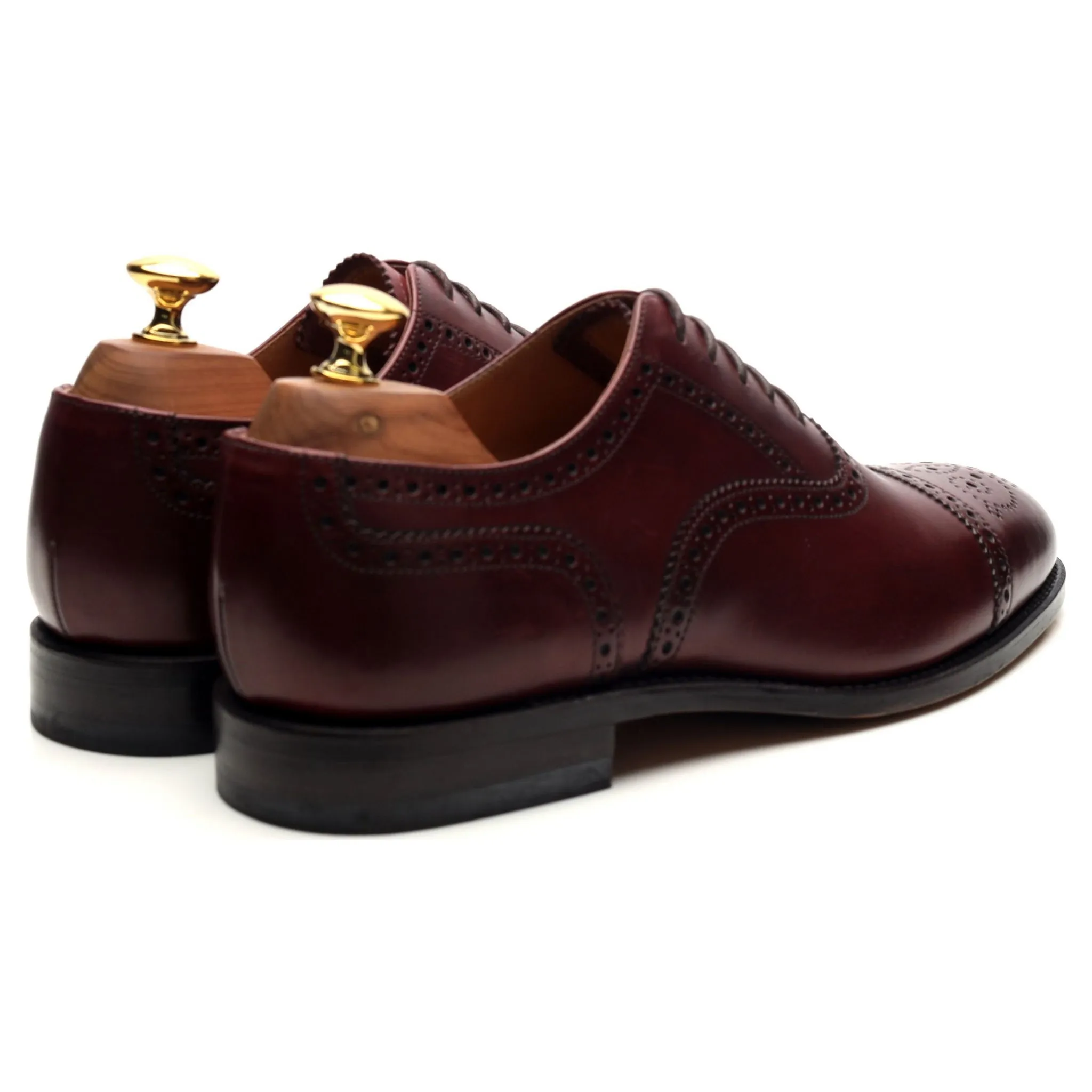 Design 'Tweed' Burgundy Leather Oxford Brogues UK 6 G