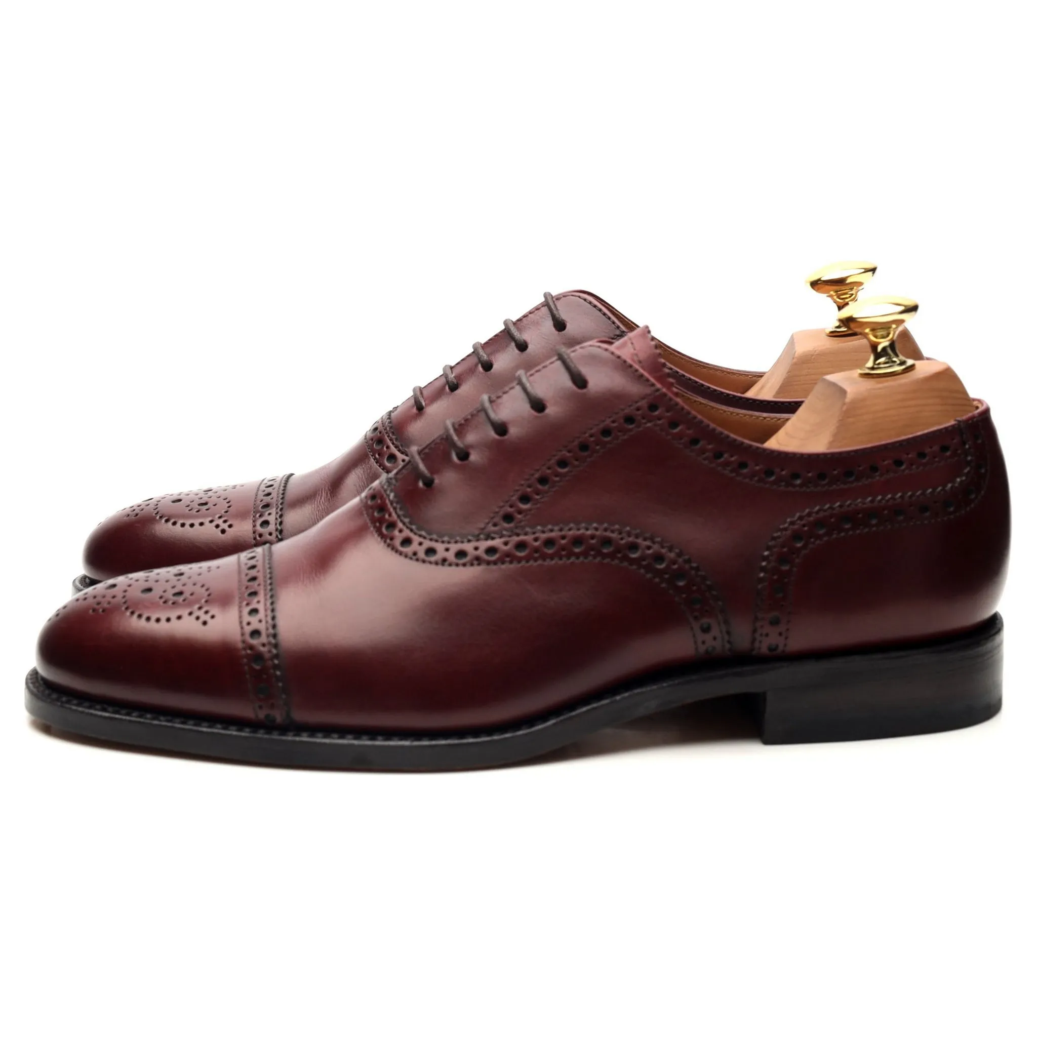 Design 'Tweed' Burgundy Leather Oxford Brogues UK 6 G