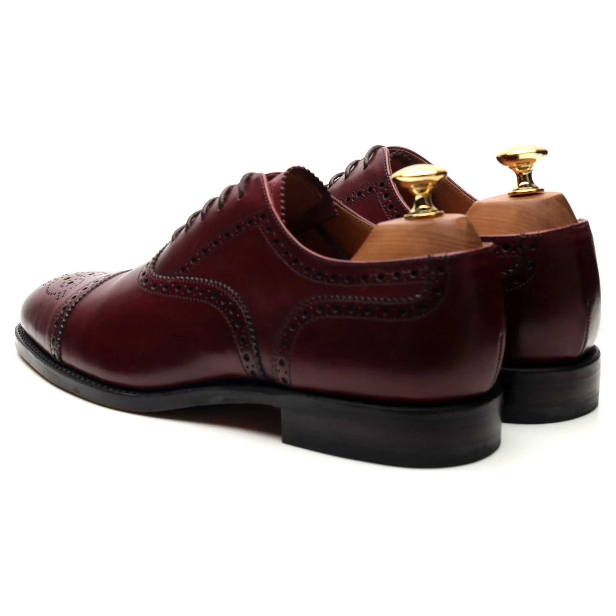 Design 'Tweed' Burgundy Leather Oxford Brogues UK 6 G