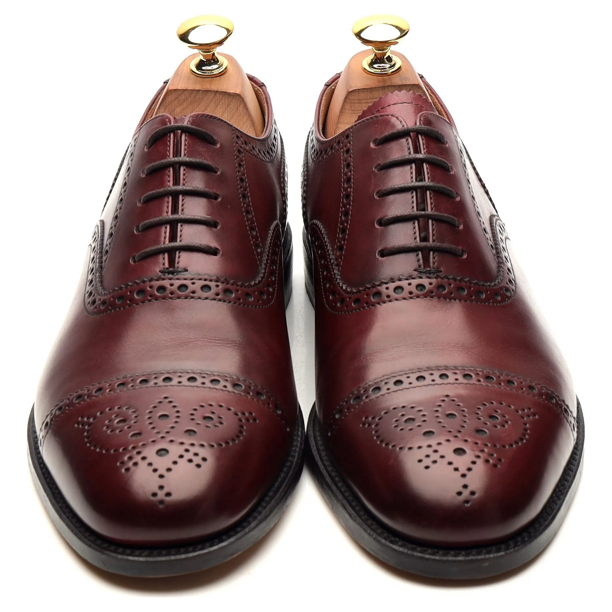 Design 'Tweed' Burgundy Leather Oxford Brogues UK 6 G