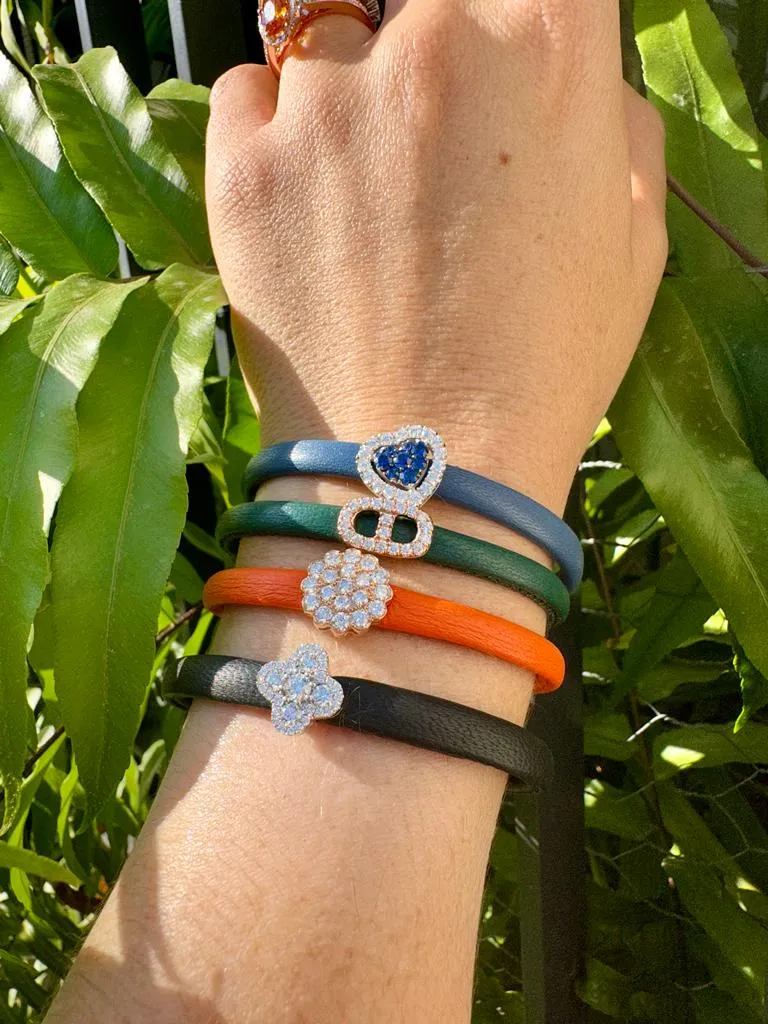 Diamond Sun Leather Bangle