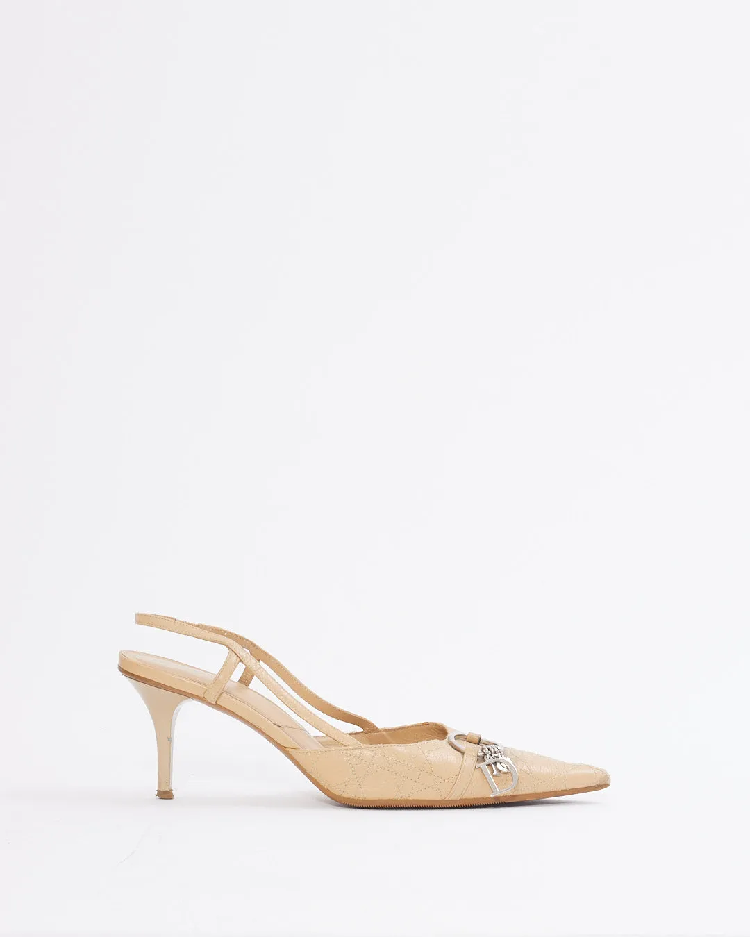 Dior Beige Cannage Vintage Point Toe Pumps - 39