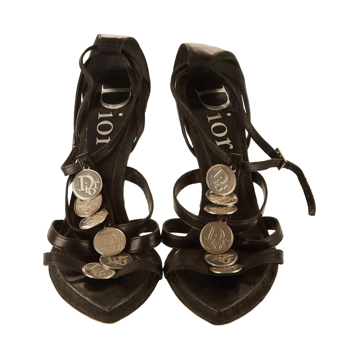 Dior Black Logo Coins Heels