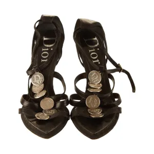 Dior Black Logo Coins Heels