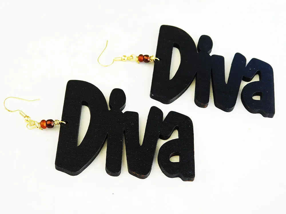 Diva Earrings Black Jewelry Ethnic Black Owned Business Gifts