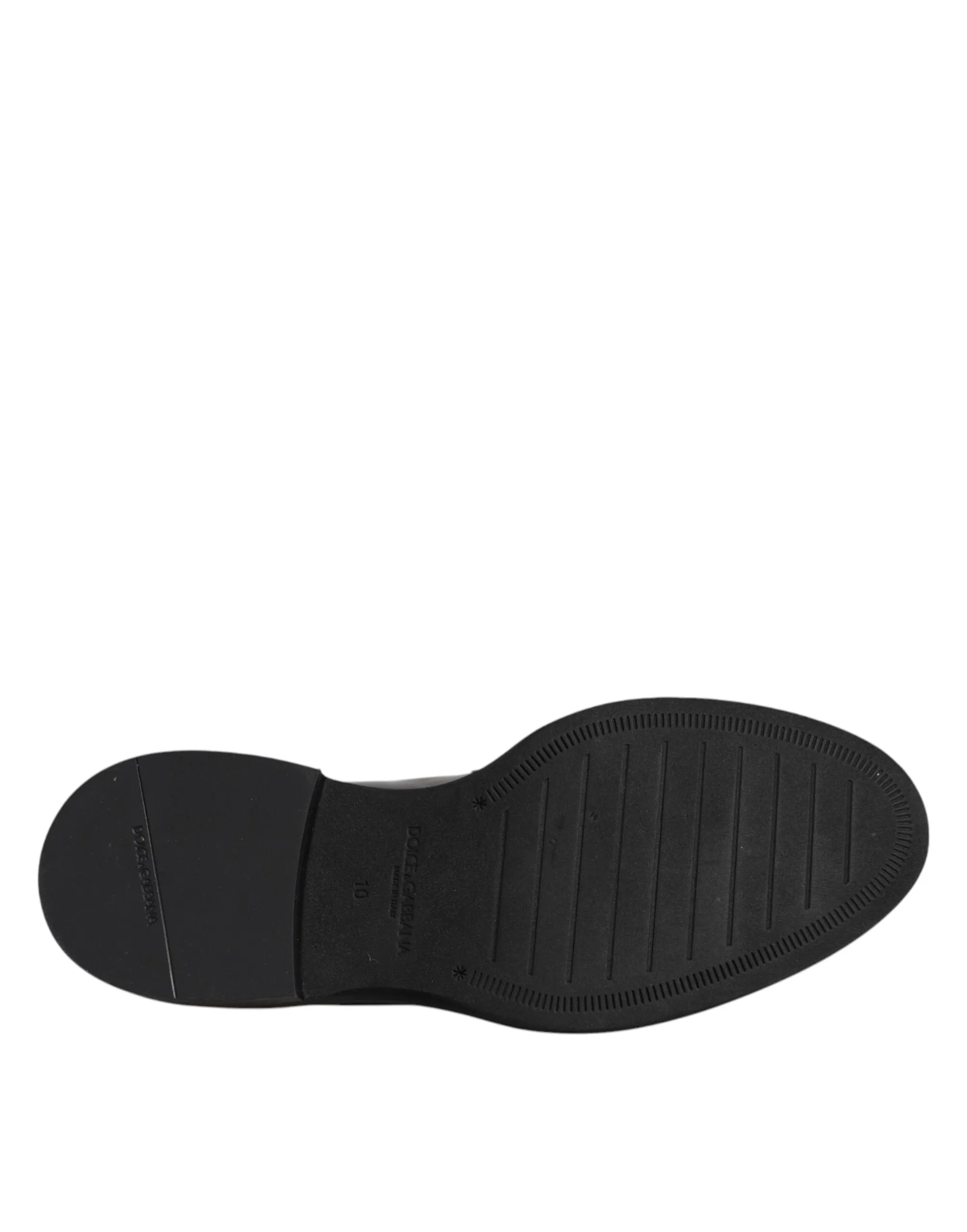 Dolce & Gabbana Black Leather Mocassin Formal Dress Shoes