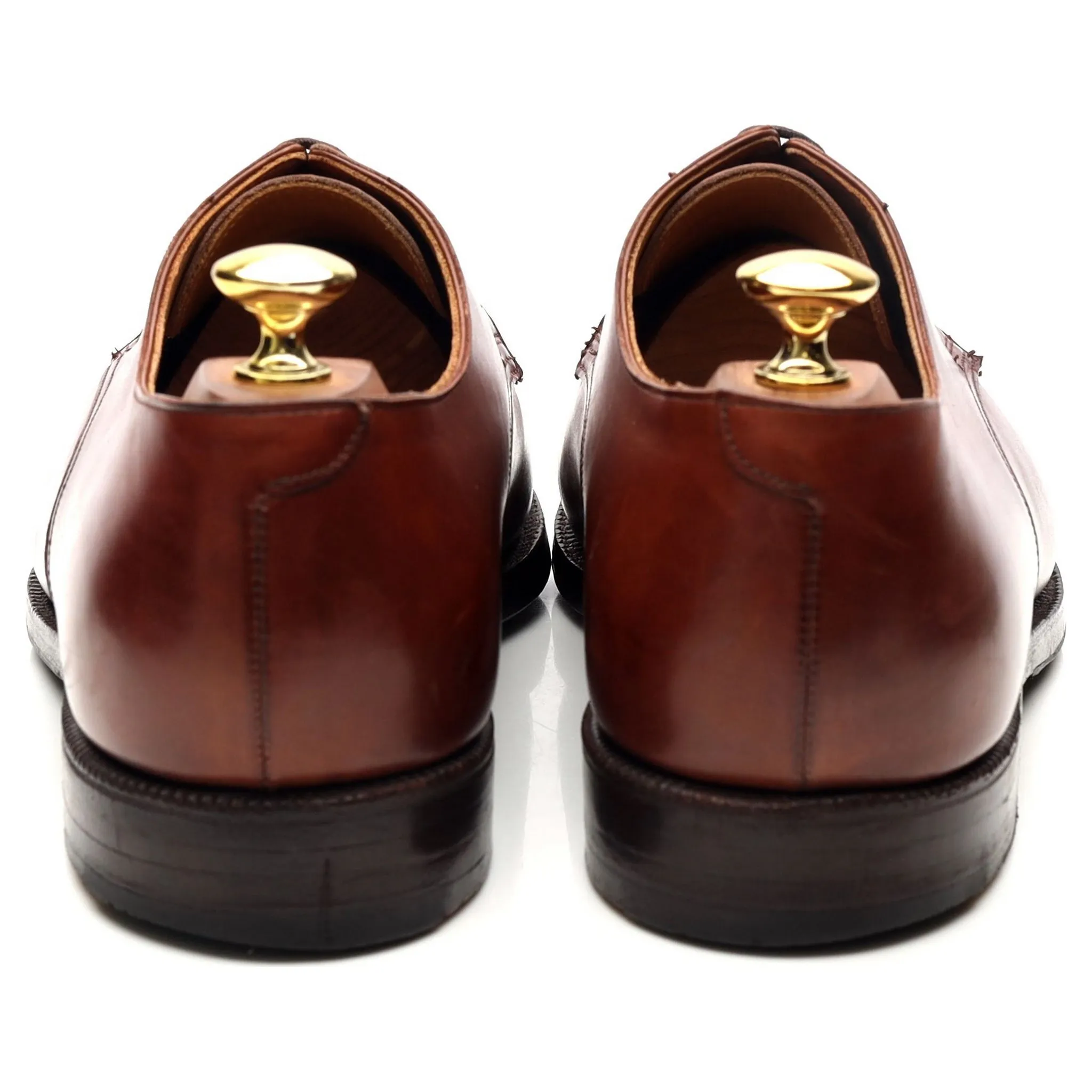 'Draycott' Tan Brown Leather Cap Toe Derby UK 8.5 G
