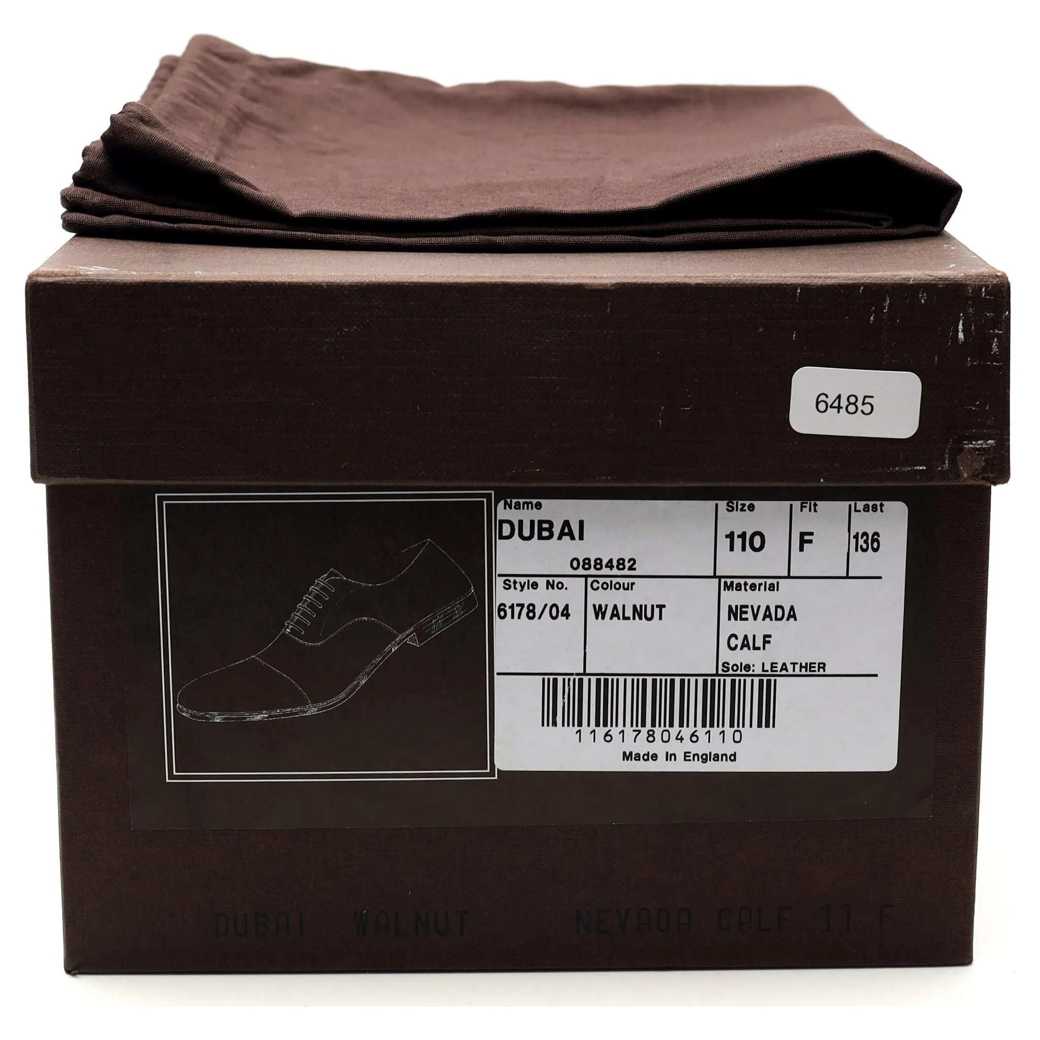 'Dubai' Tan Brown Leather Oxford UK 11 F