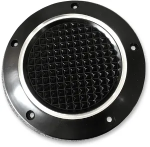 Eddie Trotta Designs TC-027B Derby Cover - Cross Cut - Black Anodized