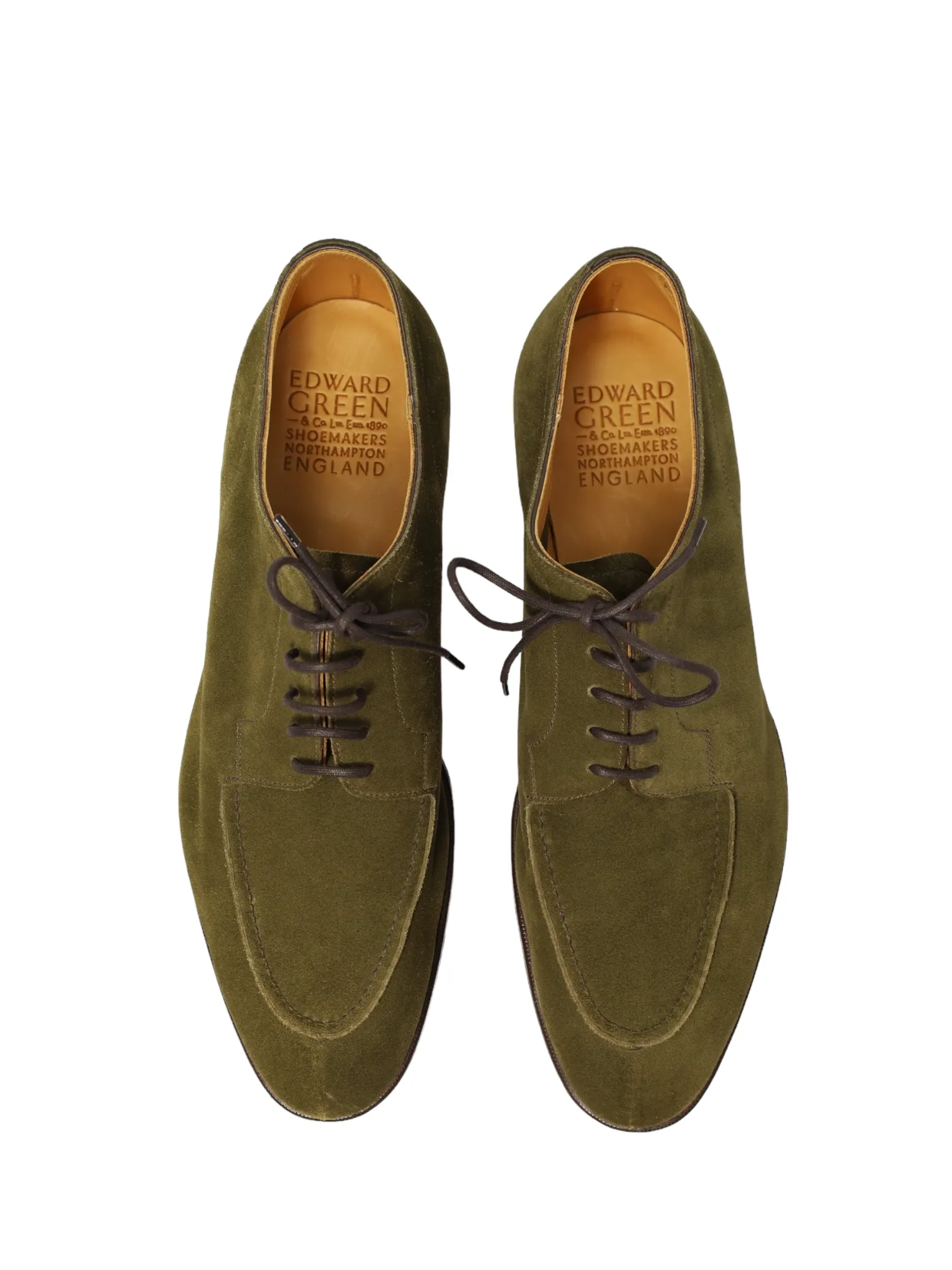 Edward Green Suede Loden Green Unlined Dover Derby