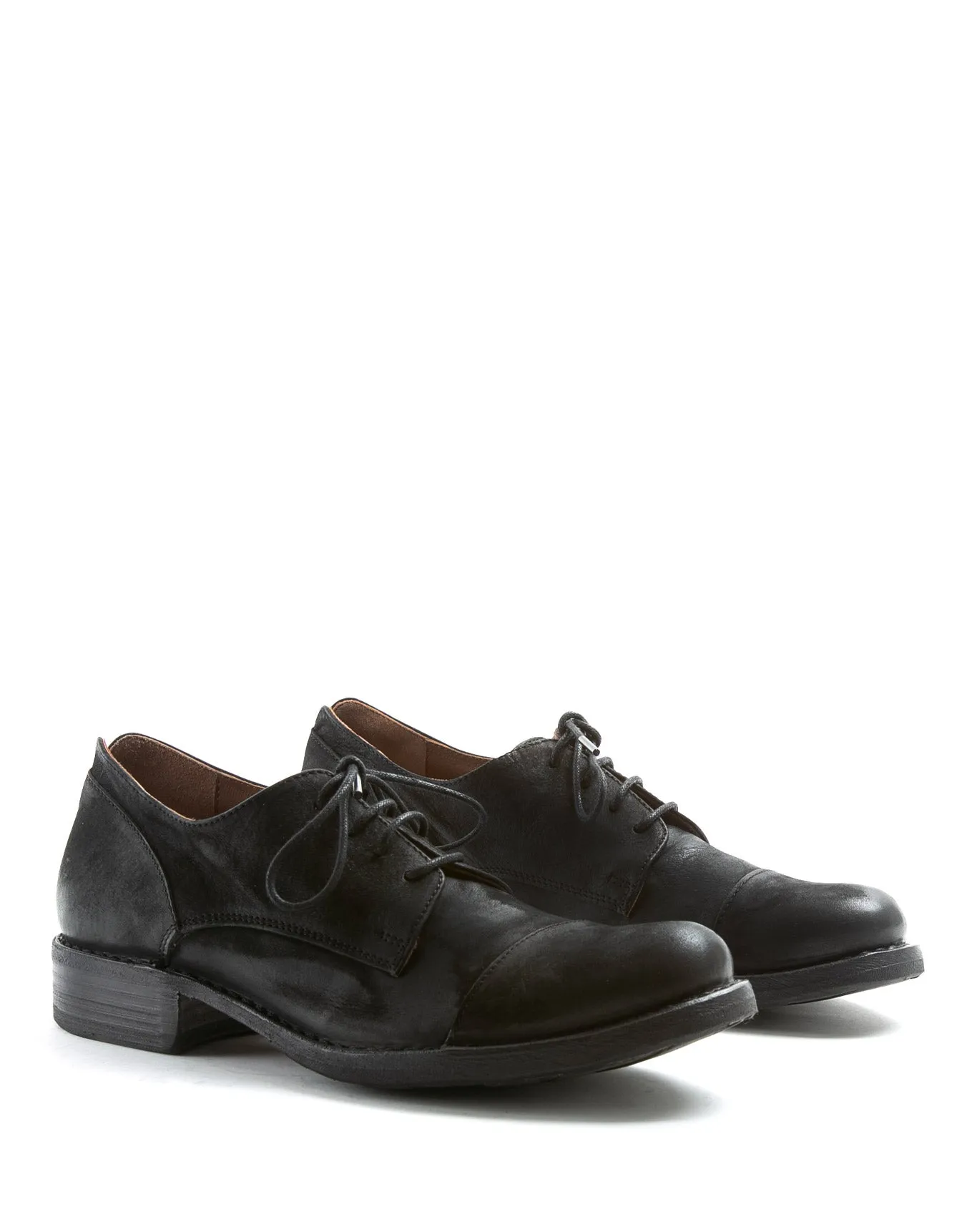ENEI Black Leather Derby Shoes