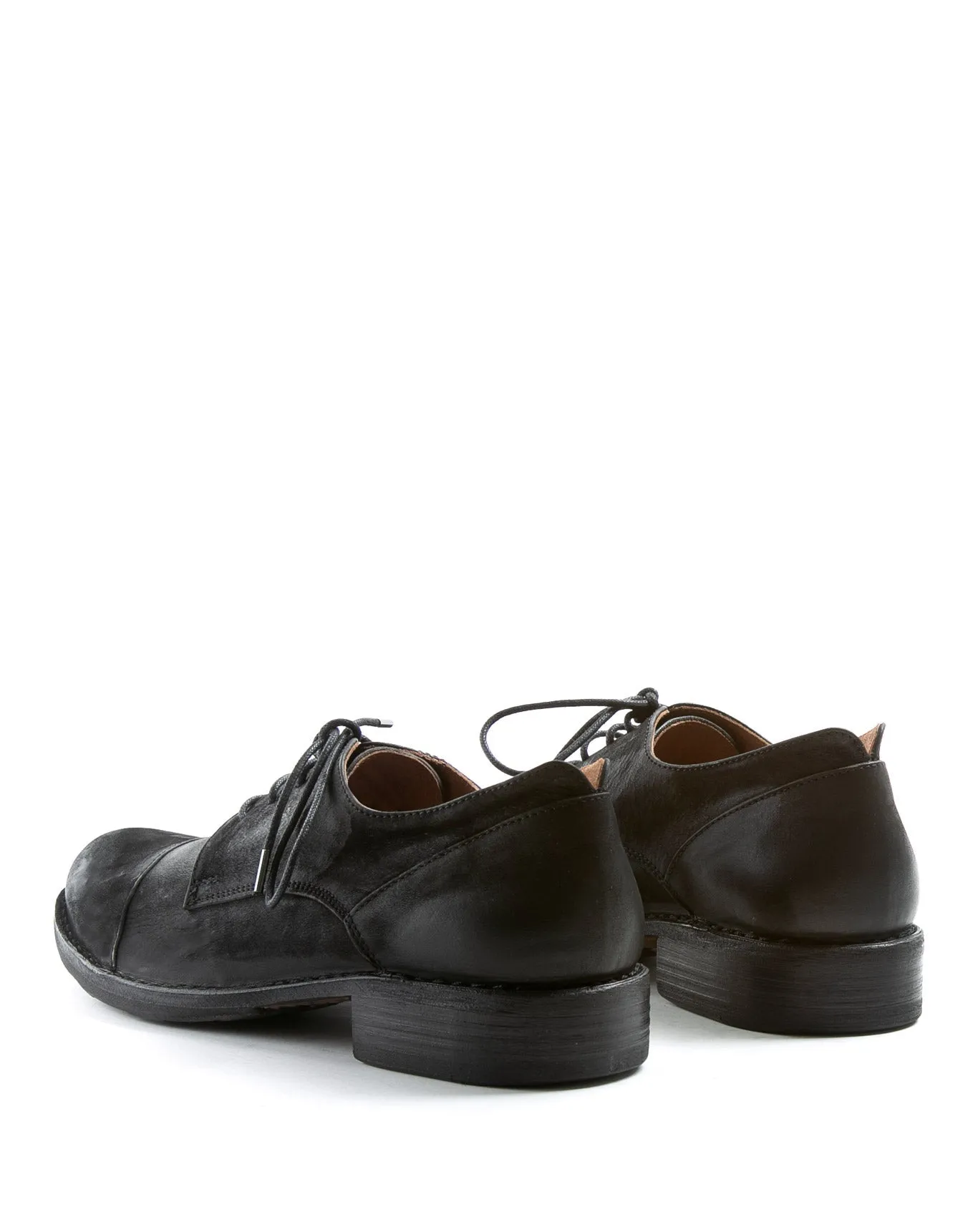 ENEI Black Leather Derby Shoes